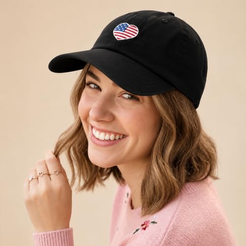 Image of USA Flag & Embroidery Premium 100% Cotton Low Profile Adjustable Baseball Dad Cap
