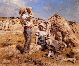 Peinture à l'huile Reproductions de Motherhood 1876 par Lhermitte | Toile 16x20 Pouces