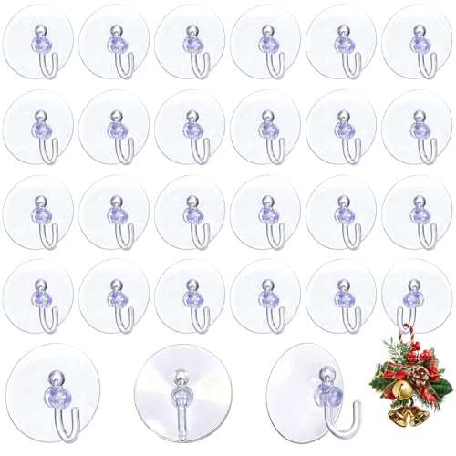Crochet Ventouse Transparent, 40 Pièces Petites Crochets à Ventouses en PVC de 40mm, Ronde Ventouses avec Crochets pour Salle de Bain, Cuisine/Maison, Mural,...