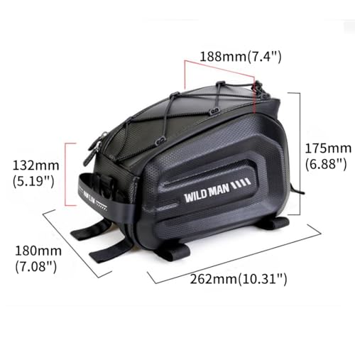 WILD MAN 4L Bike Seat Bag Waterproof Hard Shell Bike Saddlebags for Electric Bicycle Touring Sport Messenger Bag Storage Accessories(GD5,Black) by WILD MAN - Image 7