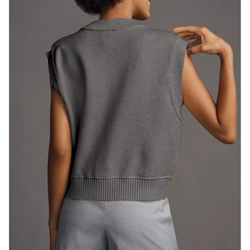 Ainangua Womens Cardigan Sweater Vest Casual Sleeveless Button Down Tops Summer Ribbed Tank Trendy Knitwear Outfits2