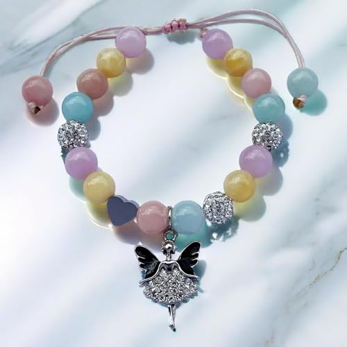 Image of DOLON Colorful Stones Handmade Crystal Ballet Charm Bracelet First Recital Stage Performance Dance Competition Encouragement Gift for Her