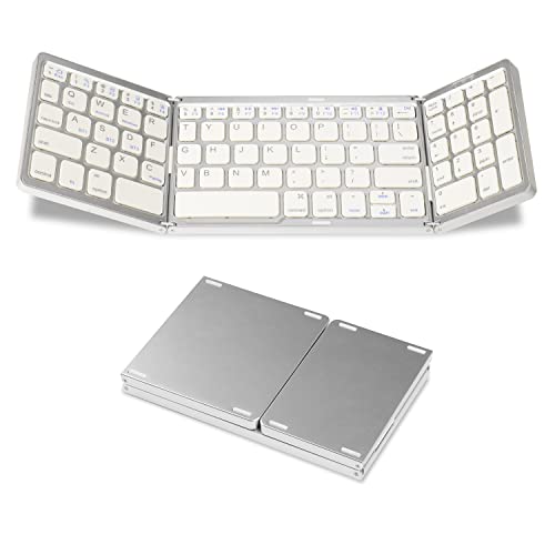 Clavier Bluetooth Pliable avec pavé numérique,Tablette/Portable/Clavier d'ordinateur Portable,QWERTY Clavier sans Fil Rechargeable pour PC/Tablette/Ipad/Smart TV,Système Windows,iOS,Mac OS,Android