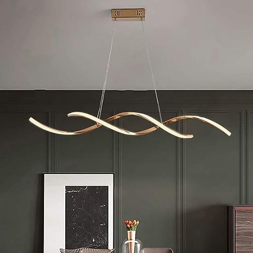 Lampe à suspension LED moderne spirale en métal de 43,3 pouces variable - 5