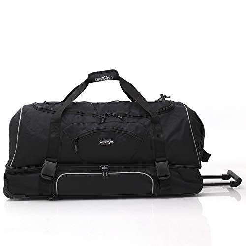 Travelers Club Adventure Upright Rolling Duffel Bag, Black, 30 Inch 86.2L
