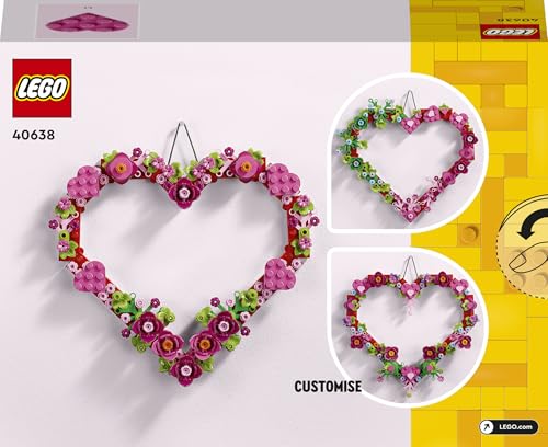 LEGO Iconic Herz-Deko - Spielzeug für Kinder - Geschenk für Mädchen und Jungen ab 9 Jahren - Deko Wohnzimmer - Geschenkidee zum Geburtstag - Modellbau Herz Ornament zum Bauen und Ausstellen 40638