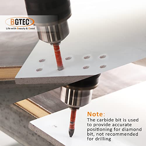 BGTEC Dry Diamond Drill Bits Set - 8pcs 6mm Tile Drill Bits and 2pcs 6mm Carbide Drill for Granite Marble Porcelain Ceramic - Image 4