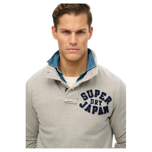 Superdry Para Hombre. M2014013A Sudadera Con Cuello Panadero Vintage Athletic Gris (Xxl), Casual, AlgodóN - 2