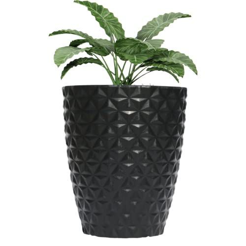 Vaso Polietileno Para Plantas Jardim Coluna Redonda Diamante N2 (Preto)