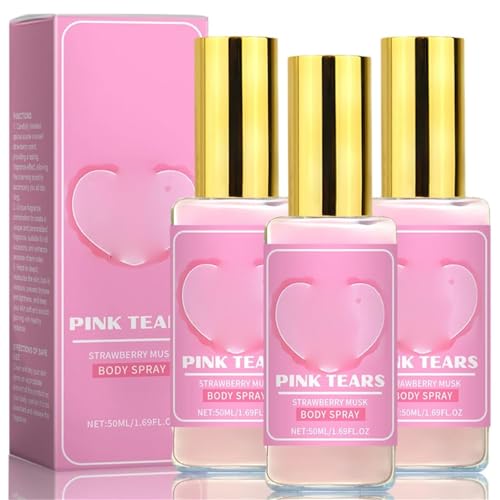 Pink Tears Body Mist,Fresh Strawberry Body Milk Spray,Long-Lasting Fragrance Perfumes for Women