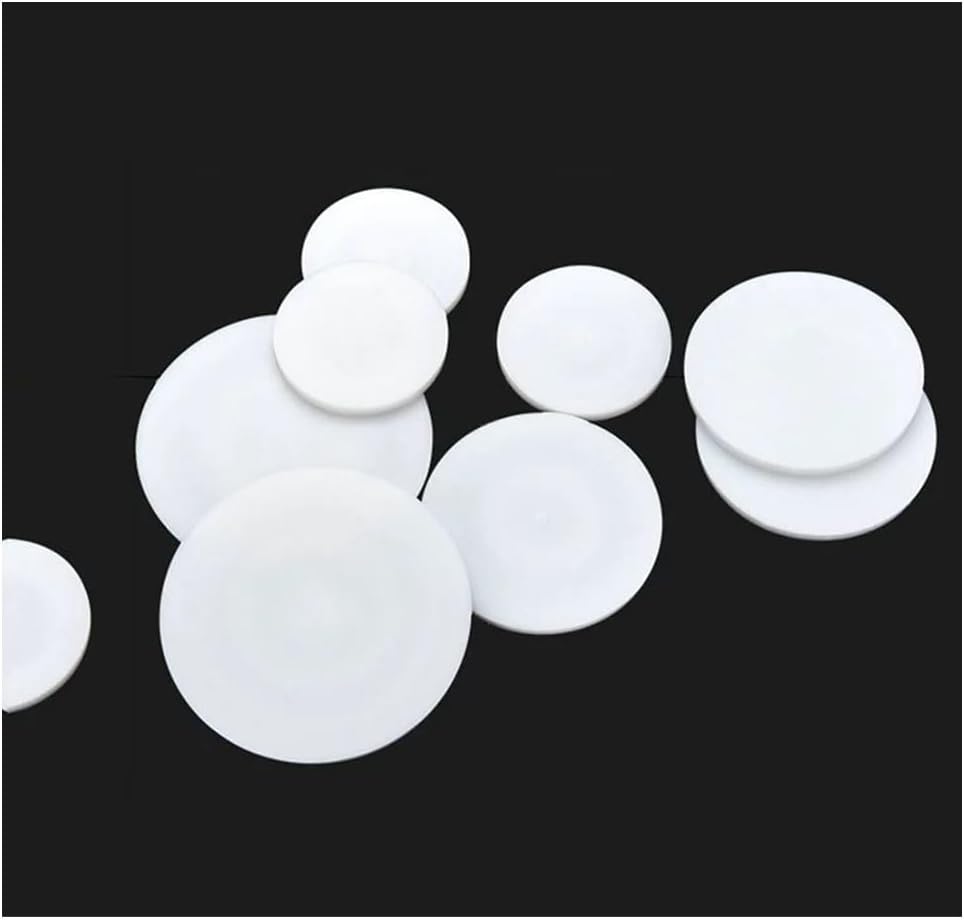 10pcs 12mm- 50mm White PTFE Circular Sealing Gaskets, 4mm Thick Solid PTFE Sheet Round High Temperature Seal Gasket(45x4mm)