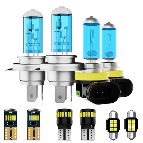 Image of Headlight Bulbs + Interior Light Kit + License Plate Lights Fit For Honda CR-V 2013-2014, High Low Beam Fog Light Bulb Combo, Super Bright 5500K High Performance Halogen Light Bulbs, 10PCS