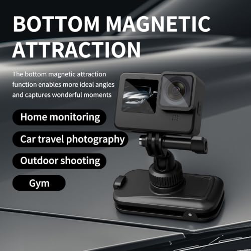 Image of MOBILIFE Magnetic Backpack Camera Clamp for GoPro Hero 13 /12 /11 /10 /MAX | 360 Ball Head, Secure Buckle, Deep Serrated Teeth, POV View for Hiking Riding