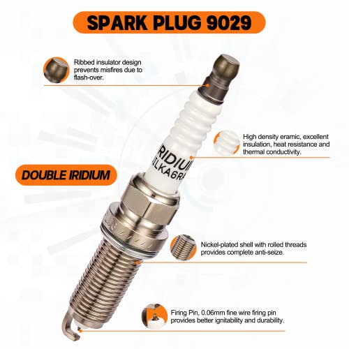 Speedtun 9029 Double Iridium Spark Plugs Set Of 4 Compatible With Altima Cube Frontier March Np300 Pathfinder Rogue Sentra, Infiniti Fx50 M56 Q70 Q70L Qx70 Qx60 #TOP1