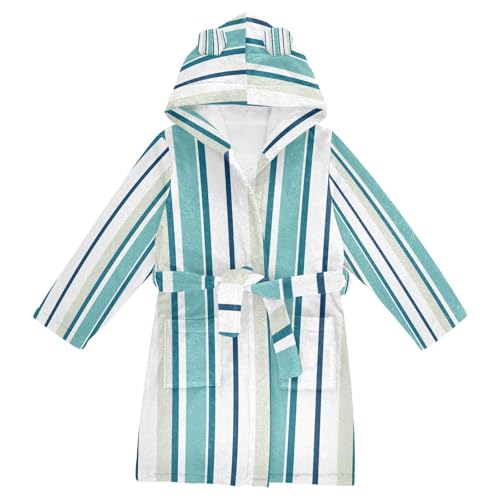 Colored Stripes Hooded Bathrobe For Girls Toddlers Robes For Girls