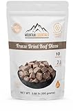 MOUNTAIN ESSENTIALS Freeze-Dried Diced Beef – Fully Cooked Meat | Pre-Cooked | 240g High Protein Intake | 10 Servings | Ready-to-Eat Meal Prep | Pantry Staples, Daily Meals, Emergency Survival, Camping Food | 7-Year Shelf Life | Made in USA