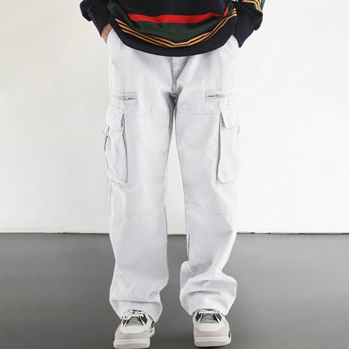 XYXIONGMAO Men's Multi Techwear Pocket Black Streetwear Sweatpants Cargo Pants Hip Hop Loose Baggy Casual Tactical Pants3
