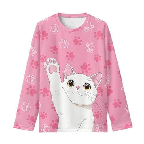 Image of Kids Long Sleeve Shirts for Girls 3-16 Year Old Cute Clothes for Teen Girls Casual Workout Tops