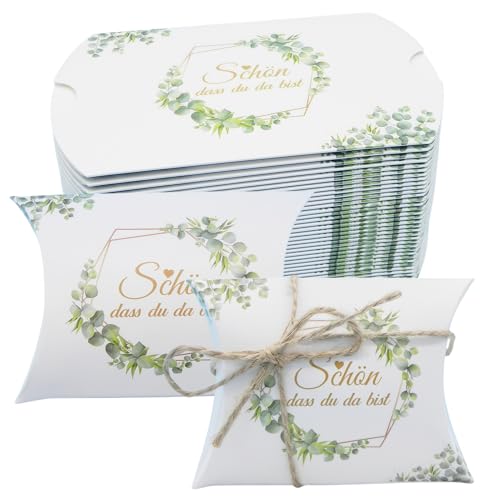 50 Stück Schön Dass Du Da Bist Gastgeschenke Konfirmation -Geschenkboxen Taufe Kommunion-Gastgeschenk Box Hochzeit -Kleine Kissenschachteln für Süßigkeiten Schokolade Kekse (Gold font) 50 Stück Schön Dass Du Da Bist Gastgeschenke Konfirmation -Geschenkboxen Taufe Kommunion-Gastgeschenk Box Hochzeit -Kleine Kissenschachteln für Süßigkeiten Schokolade Kekse (Gold font)