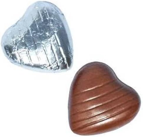 50 Silver Chocolate Foil Covered Hearts - for Wedding Favours or other Party Occassions