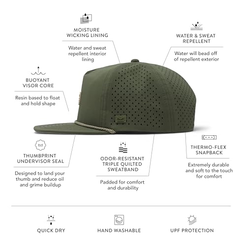 Image of melin Coronado Brick Hydro, Performance Snapback Hat, Water-Resistant Baseball Cap for Men & Women