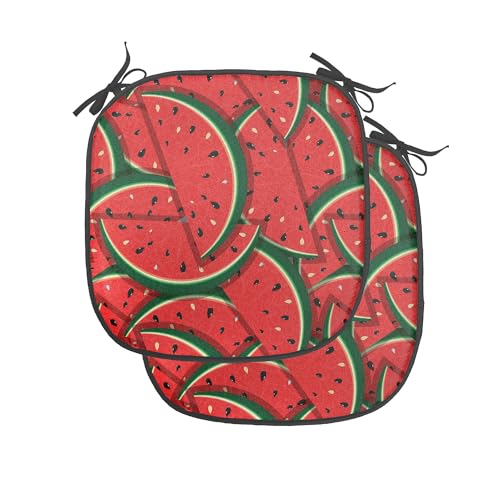 Ambesonne Fruits Chair Seating Cushion Set of 4, Whimsical Watermelon