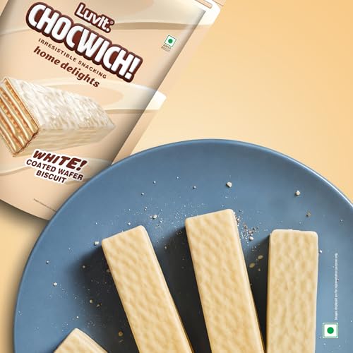 Image of LuvIt. Chocwich White Crispy Wafer Chocolates | Crunchy & Delicious | Bars (400 g)