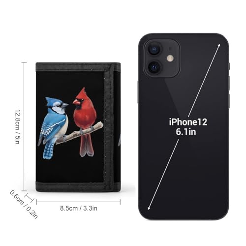 Blue Jay Bird Cardinal Custom Trifold Wallet Front Pocket Credit Card Holder with Coin Purse for Men Women Travel Gifts2