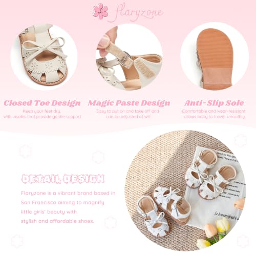 Image of Flaryzone Girls Sandals Closed Toe Summer Flats Dress Sandals Shoes Toddler /Little Kid
