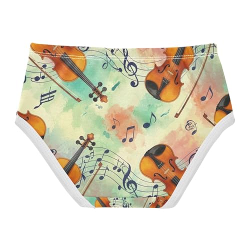 Toddler Girl Briefs, Violins Girls' Cotton Brief Underwear, 2–8 Years2