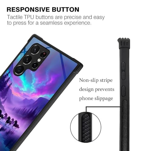 Coque Samsung S23 Ultra antichoc violette motif cheval sauvage et forêt