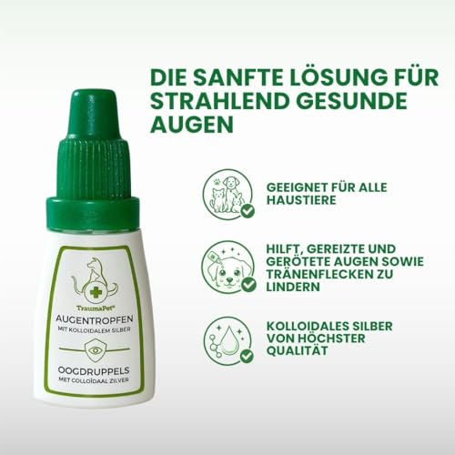 TraumaPet Augentropfen für Hunde & Katzen mit kolloidalem Silber, 10 ml – Ansicht 2