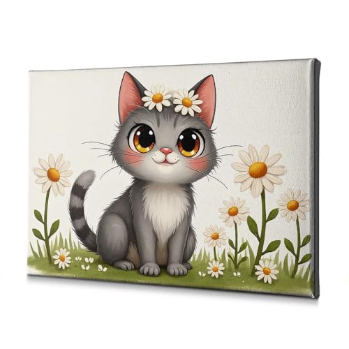 Toile chat de salle de bain avec marguerites pour une ambiance spa