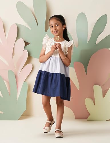 Image of Amazon Brand - Symbol Kids Knee Length Tiered A-Line Dress