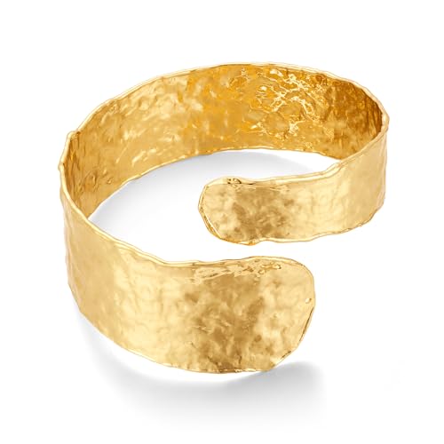 WOWORAMA Gold Arm Cuff Bracelet Hammered Chunky Upper Arm Cuff Jewelry for Women Adjustable Open Cuffs Bangle Bracelets Boho Statement Bracelet