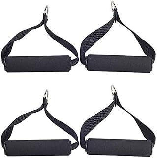 BESPORTBLE 4Pcs Heavy Duty Exercise Handles Cable Machine Attachments Resistance Bands Handles Grips Strength Training (Black)