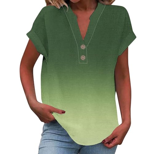 Linen Shirts for Women 2025 Summer Short Cap Sleeve Cotton Linen ...