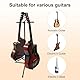 Dokeno Doppel Gitarrenständer, Faltbarer Tripod Gitarren Ständer Höhenverstellbarer Universal Gitarrenständer Boden für Akustikgitarre, E-Gitarren, Bass, Ukulele, Banjos, Schwarz