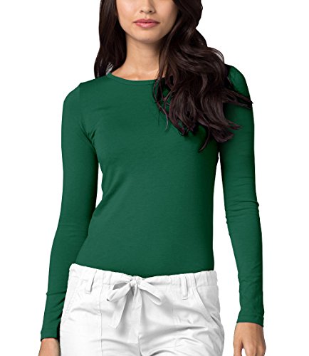 Adar Underscrubs for Women - Long Sleeve Underscrub Comfort Tee - 2900 - Hunter Green - M
