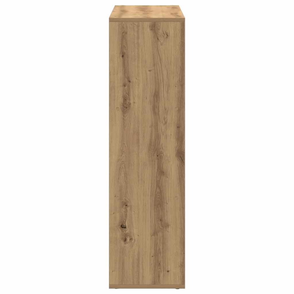Raumteiler-Bücherregal Artisan-Eiche aus Holzwerkstoff 102x29x103,5 cm mit 7 Fächern Stauraum, vielseitiges Standregal für Wohnzimmer, Büro, Arbeitszimmer, platzsparend und offen
