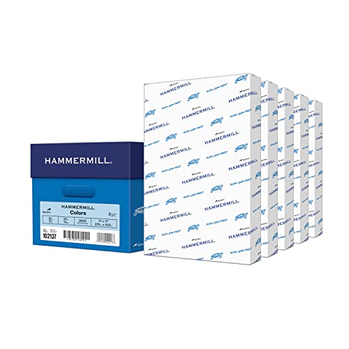 Image of Hammermill Colored Paper, 20 lb Blue Printer Paper, 11 x 17 - Made in the USA, Pastel Paper, 102137C - 5 Ream (2,500 Sheets)