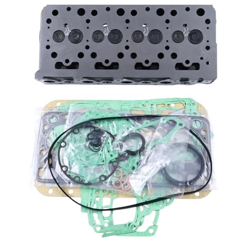 Image of ZTUOAMUA Complete Cylinder Head 15422-03040 with Full Gasket Set 19223-99353 for Kubota V1702 Komatsu 4D82 Engine KH90 Excavator L2852 L355SS Tractor Bobcat 733 743 1600 Wheel Loader