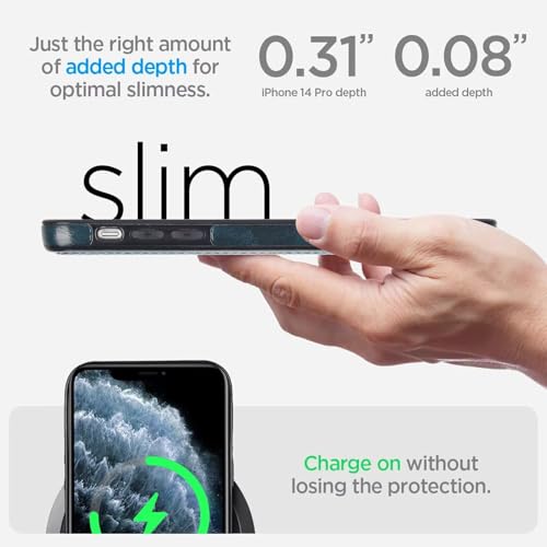 Coque iPhone 15 Pro en cuir rétro bleu avec MagSafe et support intégré