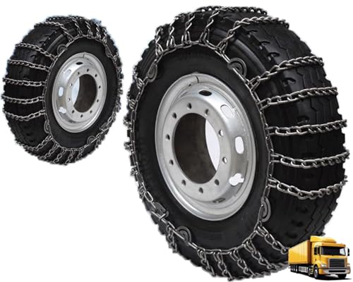 9mm Set of 2 Heavy Duty Snow Chains for Suvs and Cars Skid Traction Chains High Strength Manganese Emergency Use for Tire Reliable in Icy road 7.00-16 2pcs 235/75R17.5