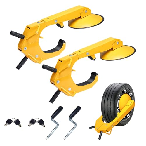 Wheel Lock Clamp Anti Theft Trailer Wheel Lock Heavy Duty Car Tire Boot Lock Adjustable Parking Boot for Cars, Trucks, SUVs, Campers