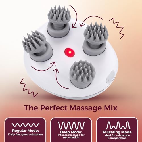Image of GISMO Smart Electric Scalp Massager - 3D Deep Kneading Head Massager for Stress Relief, Scalp Care & Hair Growth | Cordless USB Rechargeable Full Body Massager for Neck, Shoulders & Back