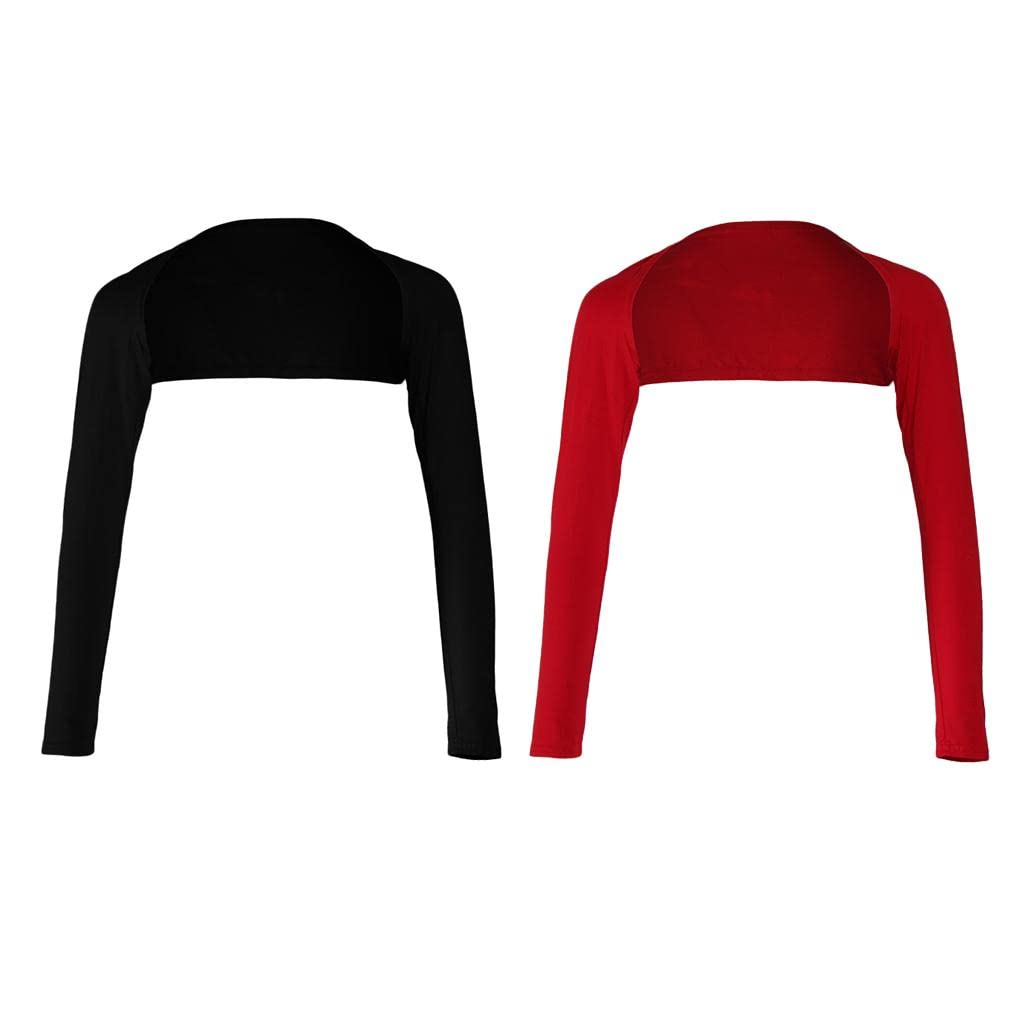 Black Red Women One-piece Long Sleeve Arm Cover Shrug Bolero Hijab Muslim-image-6