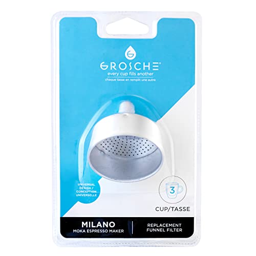 Image of GROSCHE | Milano Moka Pot Funnel Replacement | (3 Cup) Funnel Filter | Espresso Maker | Filter Basket for Stovetop Espresso Makers | Coffee Maker