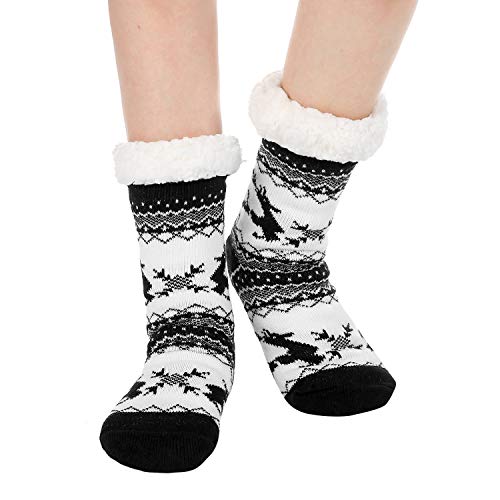 Image of Chassic Sherpa Lined Slipper Socks for Women, Non-Slip Cozy Winter House Socks, Soft Fuzzy Socks, Gifts for Women & Ladies Stocking Stuffers