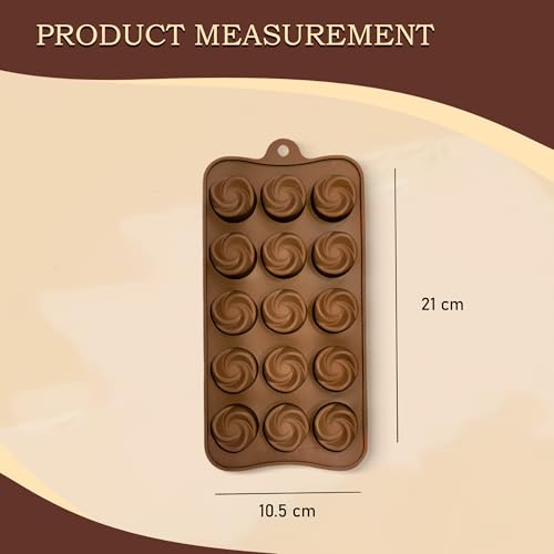 Image of HS Flower Silicone Mould, Non-Stick Food Grade Silicone Mould for Chocolate, Candy, Jelly & Ice Cube (Brown)